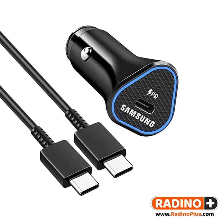 شارژر فندکی سامسونگ Fast 25w samsung همراه کابل تایپ سی